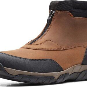 Clarks Grove Zip II Men's Brown Leather Casual Boots, Size 13M, New w/Tags & Box